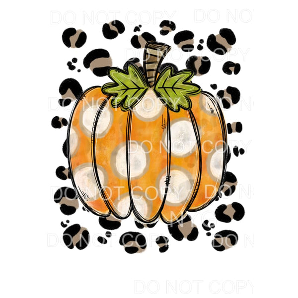 Pumpkin and leopard background # 905 Sublimation transfers -