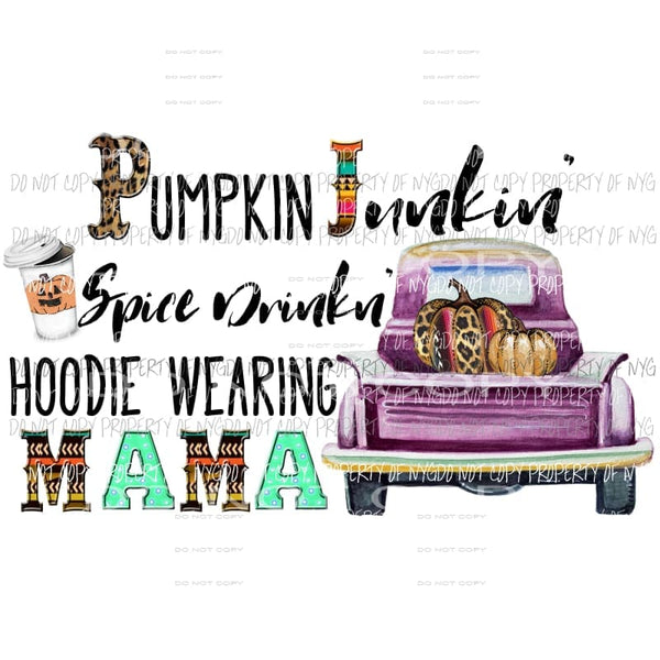 pumpkin junkin mama Sublimation transfers Heat Transfer