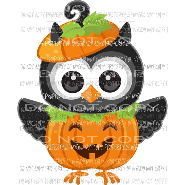 pumpkin owl Sublimation transfers Heat Transfer