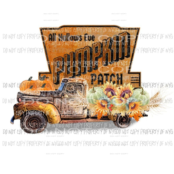 Pumpkin Patch Old Truck Halloween # 30 Sublimation transfers Heat Transfer