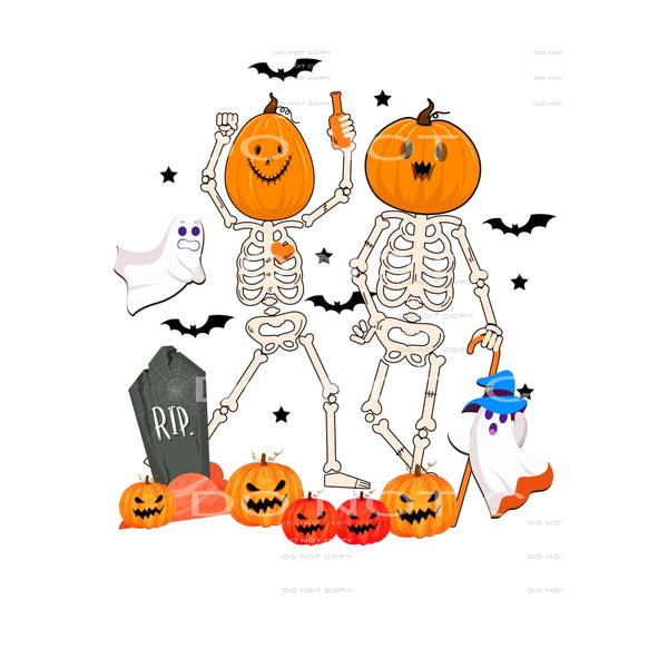 pumpkin skeletons #8568 Sublimation transfers - Heat 