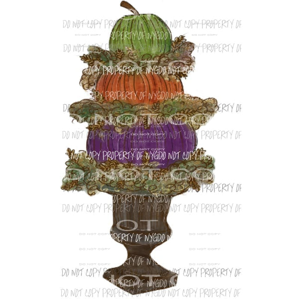 Pumpkin Topiary Hand Drawn Sublimation transfers Heat Transfer