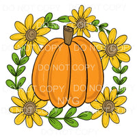 Pumpkin with Sunflower Wreath Sublimation transfers - Heat 