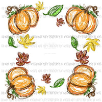 Pumpkin wreath great for monogram fall Halloween Sublimation transfers Heat Transfer