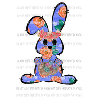 Purple Bunny pink flowers Sublimation transfers Heat Transfer