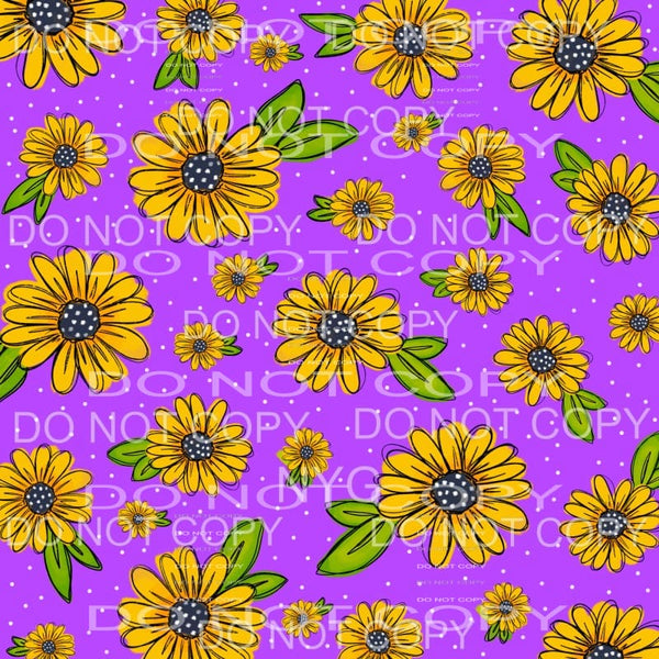 Purple Daisies Sheet Sublimation transfers - Heat Transfer