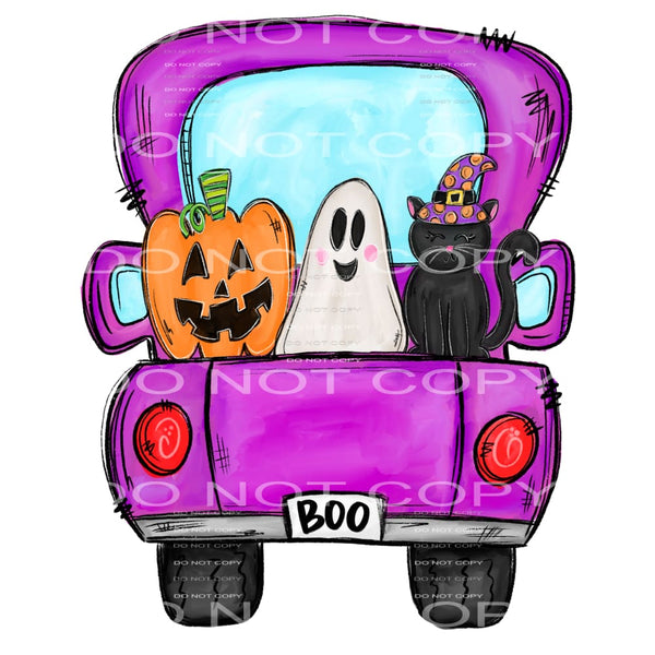 purple halloween truck #8346 Sublimation transfers - Heat 