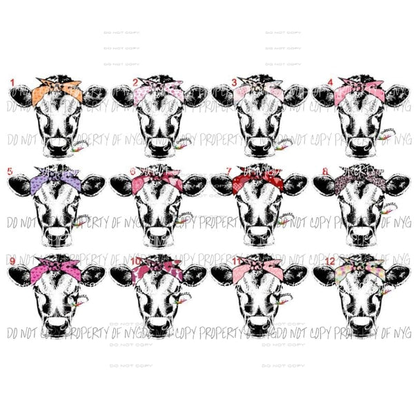 Purple Heart Cow #5 Adult size Heat Transfer