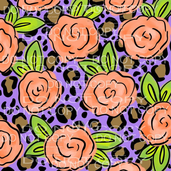 Purple Leopard Floral Sheet Sublimation transfers - Heat 