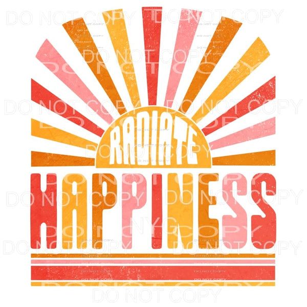 Radiate Happiness Retro Sun Sublimation transfers - Heat 