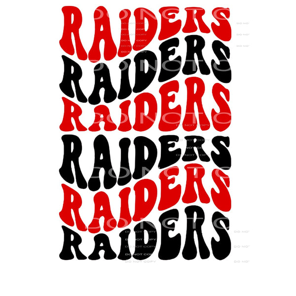 raiders red and black # 9982 Sublimation transfers - Heat 