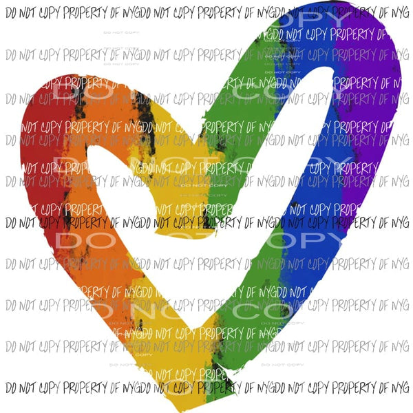 Rainbow Heart Sublimation transfers Heat Transfer