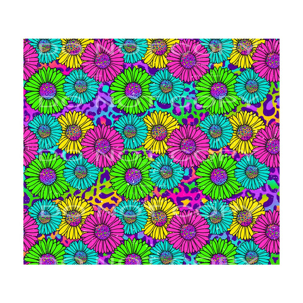 rainbow leopard flowers #6490 Sublimation transfers - Heat 