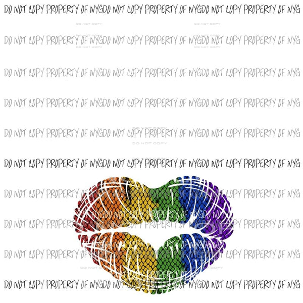 Rainbow Lips Sublimation transfers Heat Transfer