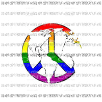 Rainbow Peace Sign World Continents Sublimation transfers Heat Transfer