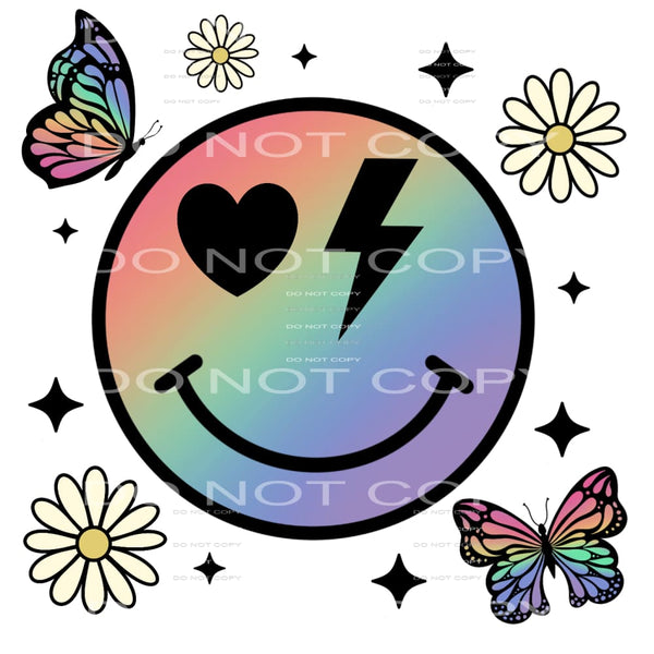 Rainbow Smiley #4335 Sublimation transfers - Heat Transfer