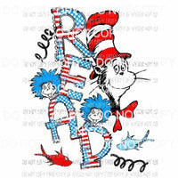 READ Cat in the hat Dr Seuss Sublimation transfers Heat Transfer