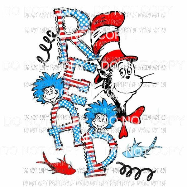 READ Cat in the hat Dr Seuss Sublimation transfers Heat Transfer