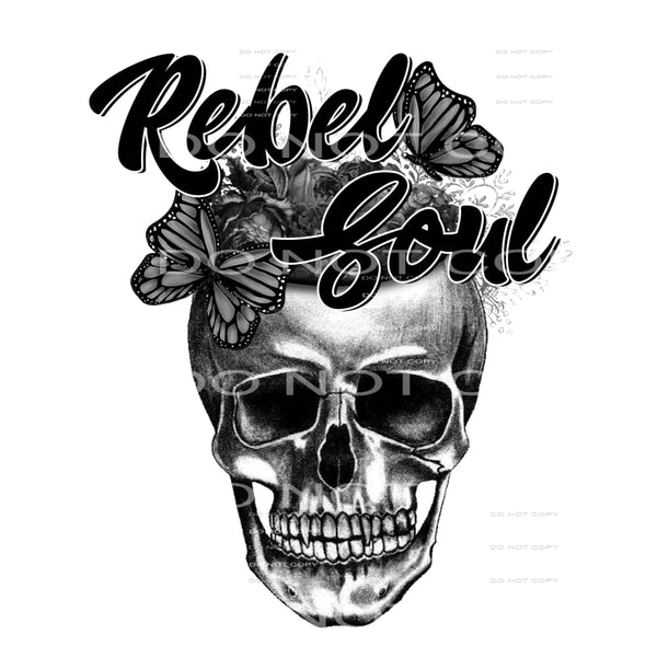Rebel Soul Skull Butterflies #2428 Sublimation transfers - 
