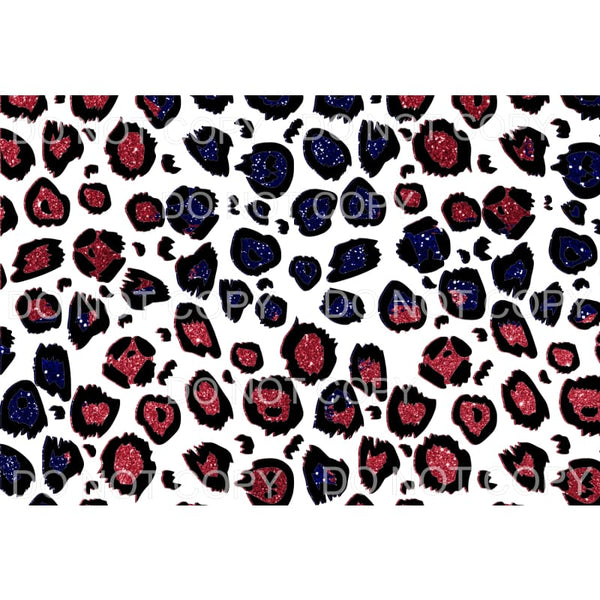 red and blue leopard sheet # 7112 Sublimation transfers - 
