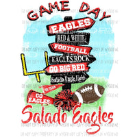 RED AND WHITE EAGLES GAME DAY CUSTOM SCHOOL DESIGNS You must order 10 FOOTBALL TEAM Sublimation transfers Heat Transfer