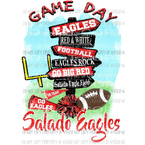 RED AND WHITE EAGLES GAME DAY CUSTOM SCHOOL DESIGNS You must order 10 FOOTBALL TEAM Sublimation transfers Heat Transfer