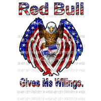 red bull gives me wings Sublimation transfers Heat Transfer