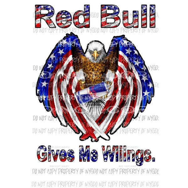 red bull gives me wings Sublimation transfers Heat Transfer