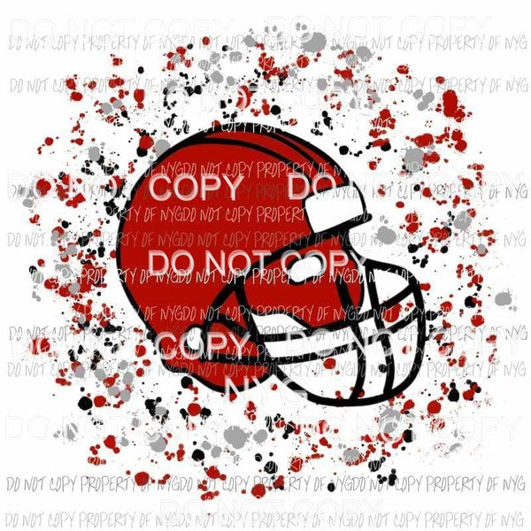 Red football helmet Sublimation transfers Heat Transfer