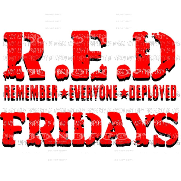 Red Friday Transfer martodesigns - RED Fridays - Remember Sublimation transfers