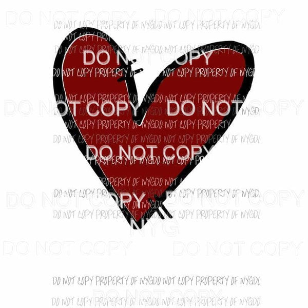Red Heart #2 sketch Sublimation transfers Heat Transfer