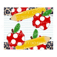 Red Polka Dot Apple Pencils Paper Leopard Teacher Sheet 