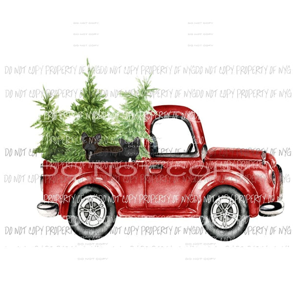 red truck french bulldogs Sublimation transfers Heat Transfer