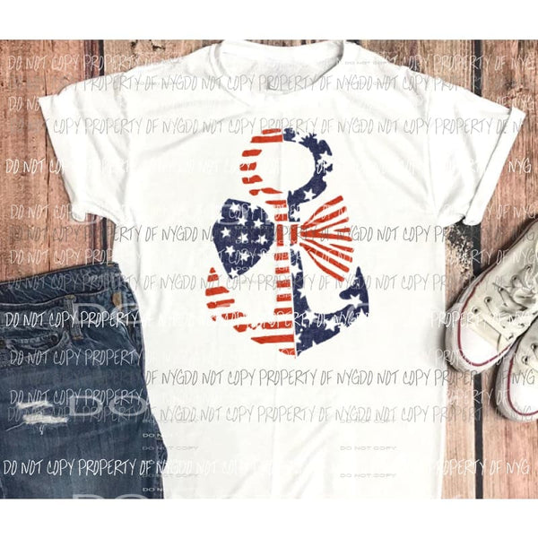 red white and blue anchor Sublimation transfers Heat Transfer