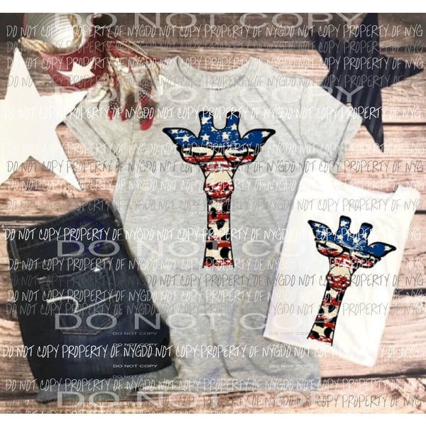 Red white and blue Giraffe Sublimation transfers Heat Transfer