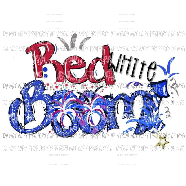 red white and boom Sublimation transfers usa 4th of july america Heat Transfer