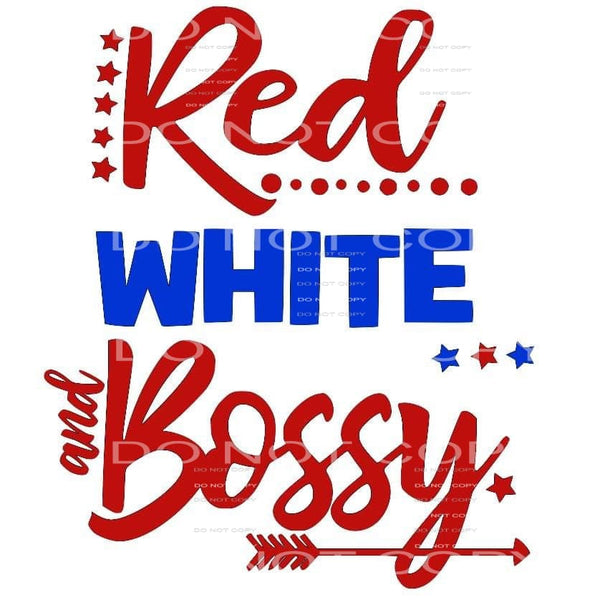 red white and bossy #6007 Sublimation transfers - Heat 