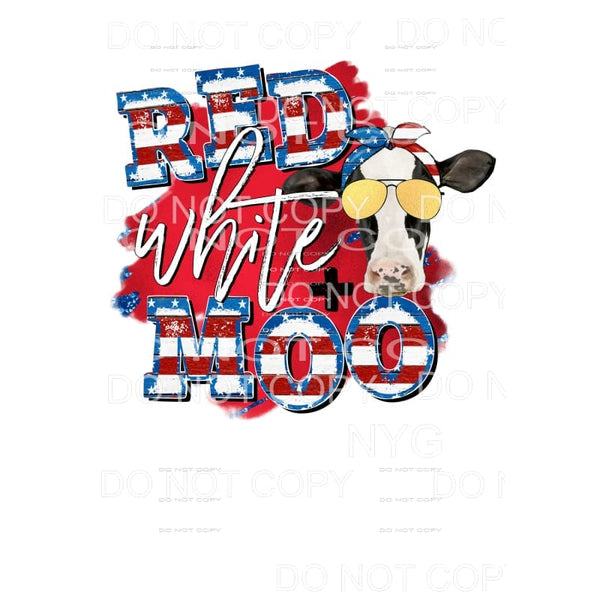 Red White And Moo Cow Sublimation transfers - Heat Transfer