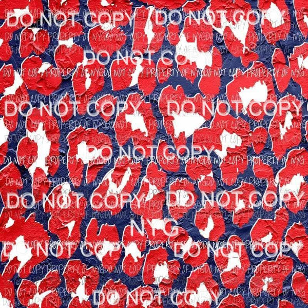 Red White Blue Leopard Sheet Sublimation transfers 13 x 9 inches Heat Transfer