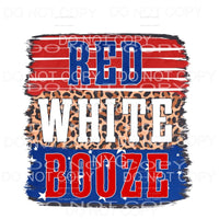 Red White Booze Leopard Brushstrokes Sublimation transfers -