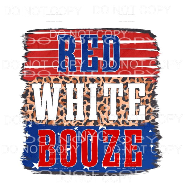 Red White Booze Leopard Brushstrokes Sublimation transfers -