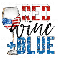 Red Wine Blue Patriotic Flag Sublimation transfers - Heat 