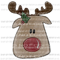 Reindeer face watercolor Sublimation transfers Heat Transfer