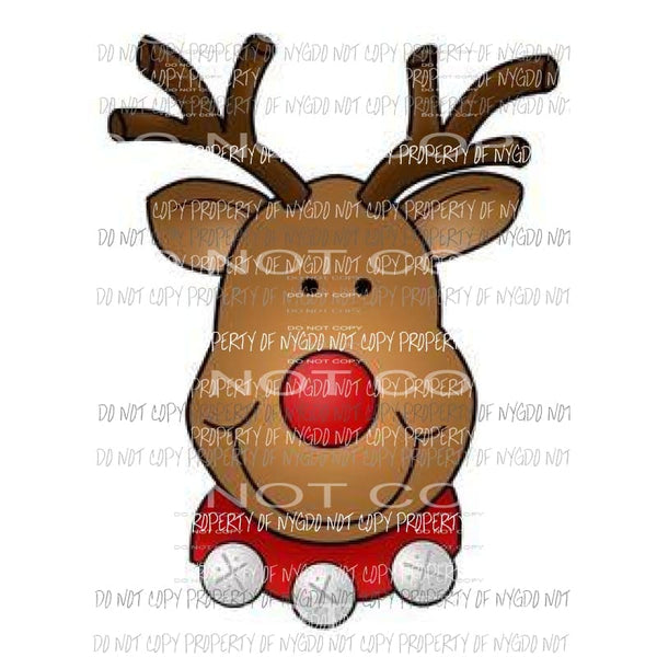 Reindeer Red Nose Christmas # 10 Sublimation transfers Heat Transfer