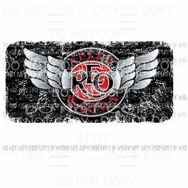 Reo Speedwagon #2 circle white wings Sublimation transfers Heat Transfer