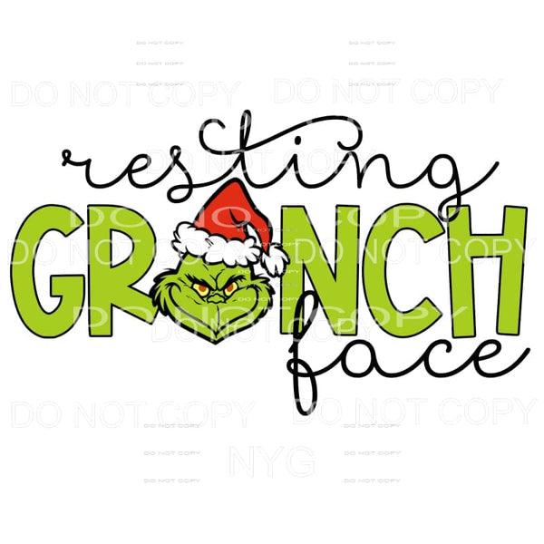 Resting Grinch Face #1 Sublimation transfers - Heat Transfer