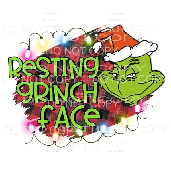 Resting Grinch Face #2 Sublimation transfers - Heat Transfer