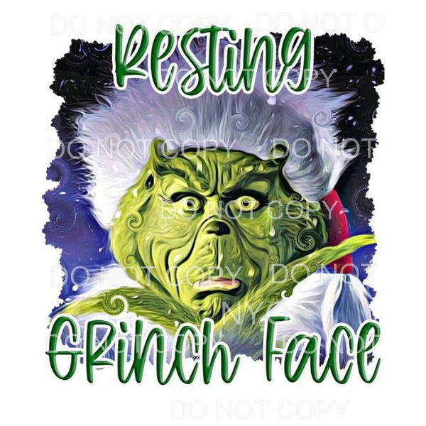 Resting Grinch Face #5 Sublimation transfers - Heat Transfer