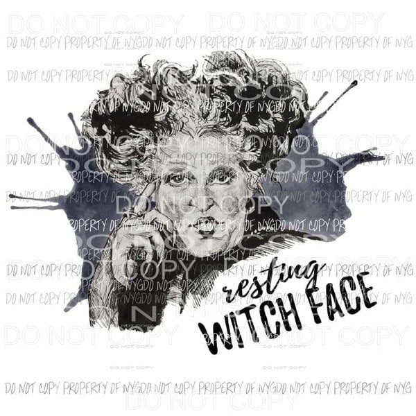 Resting Witch Face Hocus Pocus # 5 Sublimation transfers Heat Transfer
