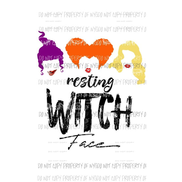 resting witch face Hocus Pocus Sublimation transfers Heat Transfer